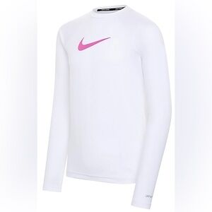 Nike Girls' Swoosh Long Sleeve Swim top sz M